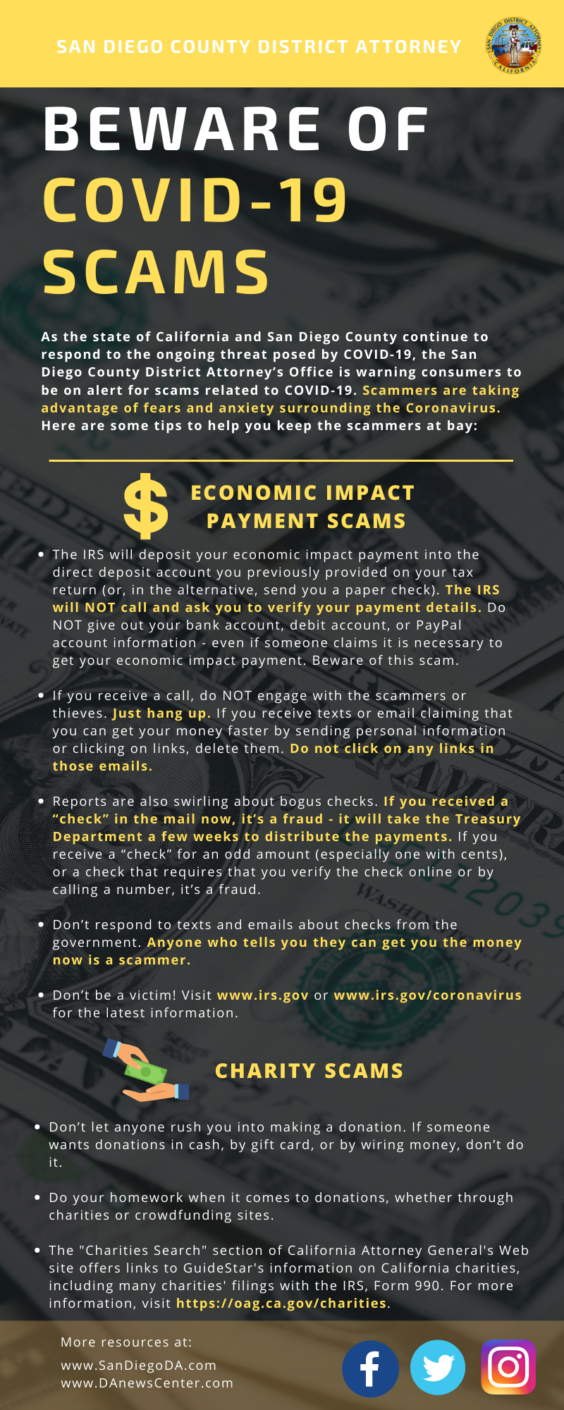 COVID19 Scams2 Graphic